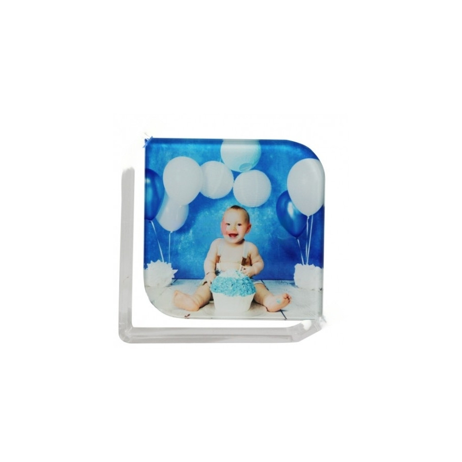 Cadre photo en verre lisse support transparent 15 x 15 cm
